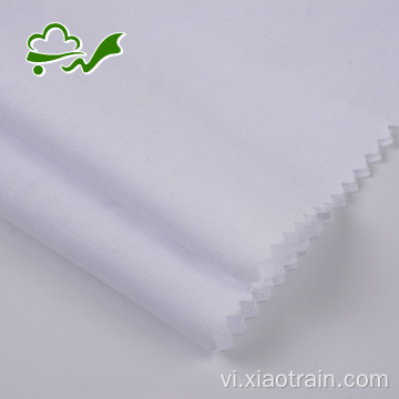 Vải áo thun cotton polyester dệt thoi màu trắng